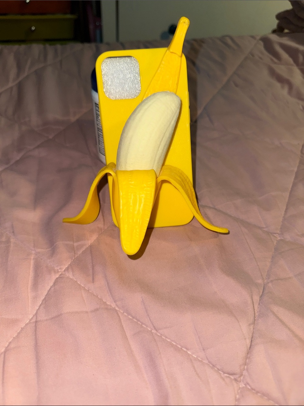 Yellow Banana-Shaped Silicone Phone Case - 3D